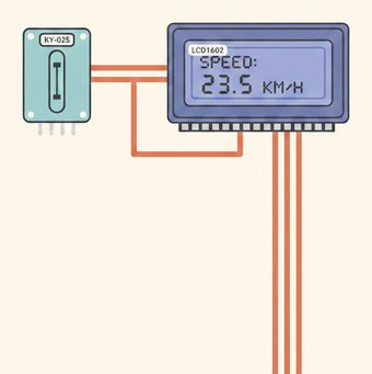 велоспидометр на герконе KY-025 и LCD1602