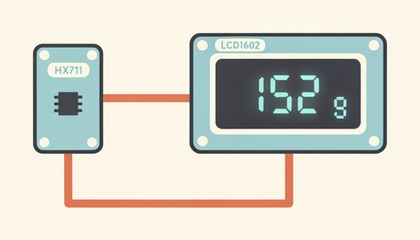 Схема электронных весов на HX711 с выводом на LCD1602