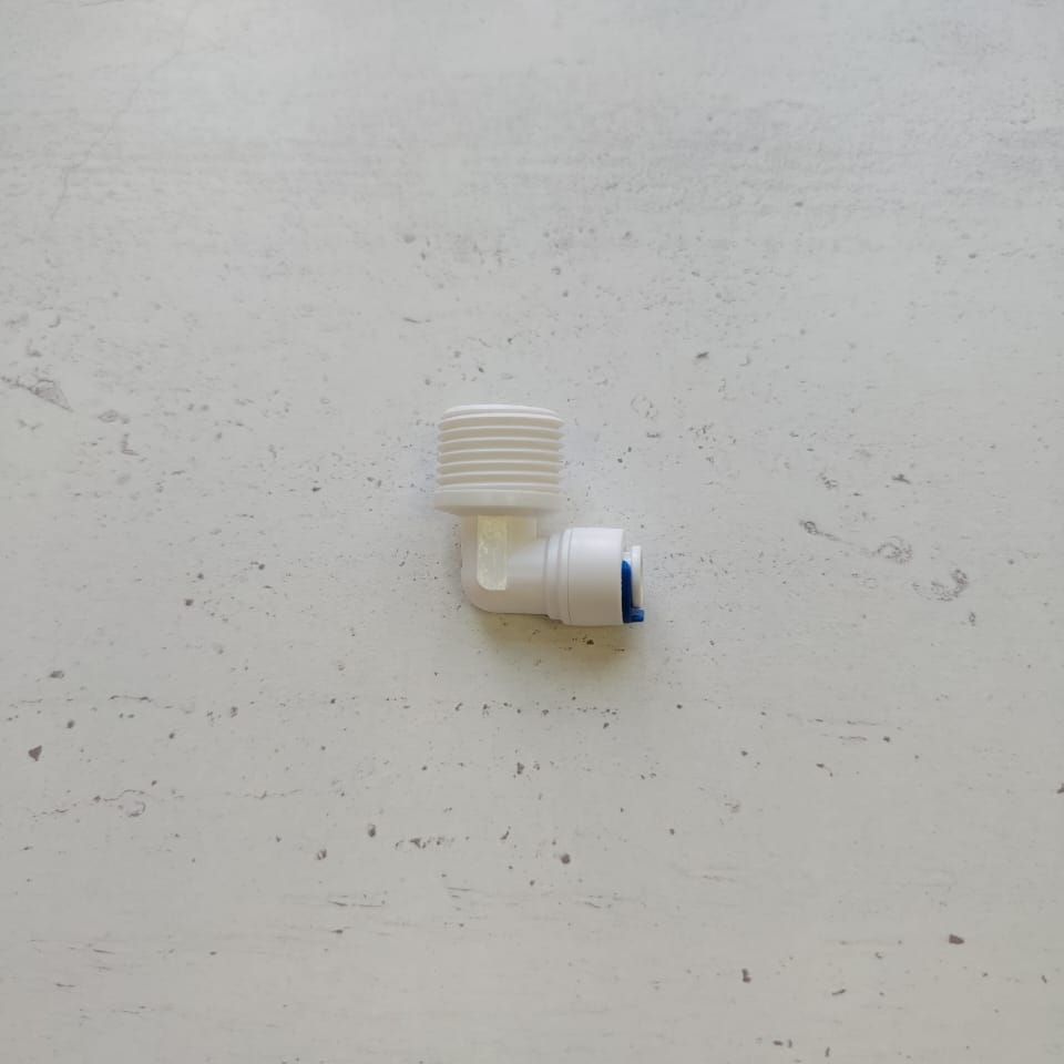 Фитинг переходник Г-образный 1/4" трубка - 1/2" внешняя резьба (фитинги съемные для осмоса и фильтра) картинка №2