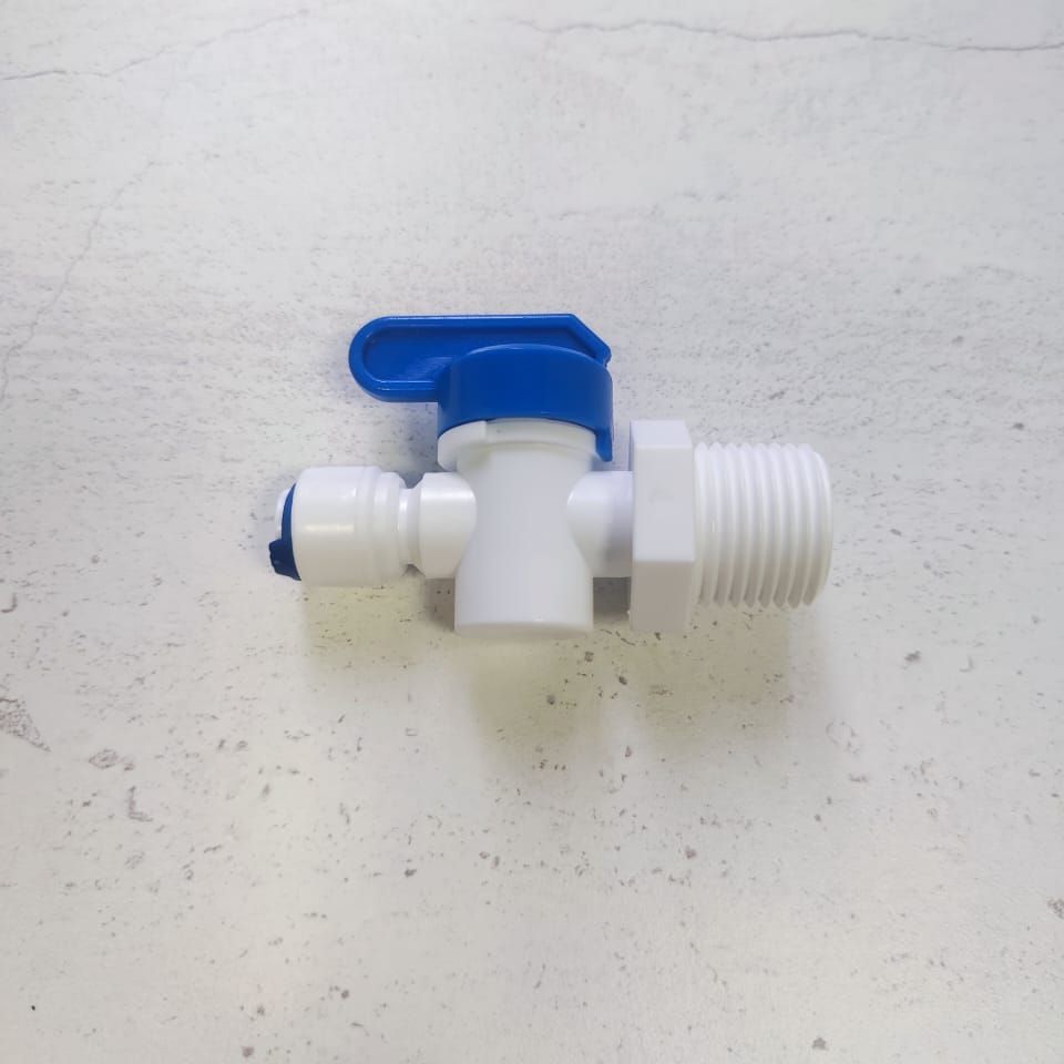 Кран переходник прямой 1/4" трубка - 1/2" внешняя резьба (фитинги съемные для осмоса и фильтра) картинка №2