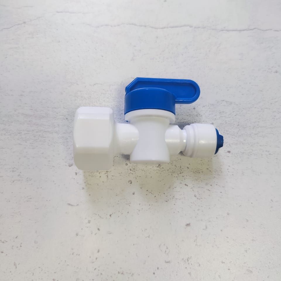 Кран переходник прямой 1/4" трубка - 1/2" внутренняя резьба (фитинги съемные для осмоса и фильтра) картинка №2
