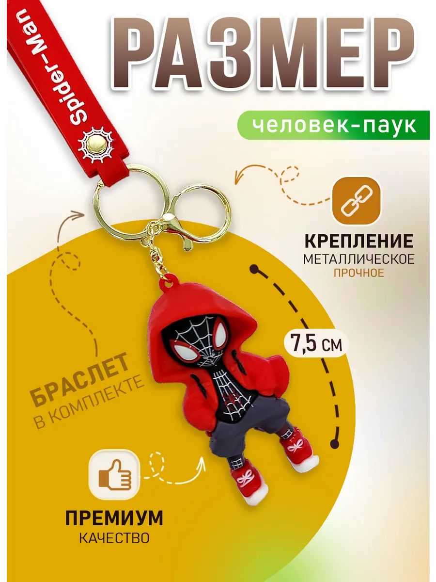 Брелок Спайдермен для ключей сумки, телефона картинка №2